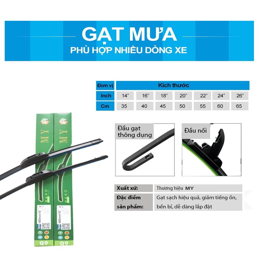 Gạt mưa ô tô, Chổi gạt mưa ô tô silicone loại thân mềm không xương siêu sạch - giá 1 cái