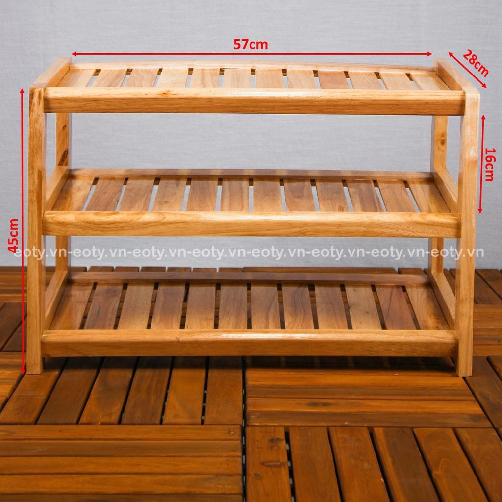 Kệ để giày dép 3 tầng, 4 tầng, 5 tầng có móc sắt 60cm gỗ cao su
