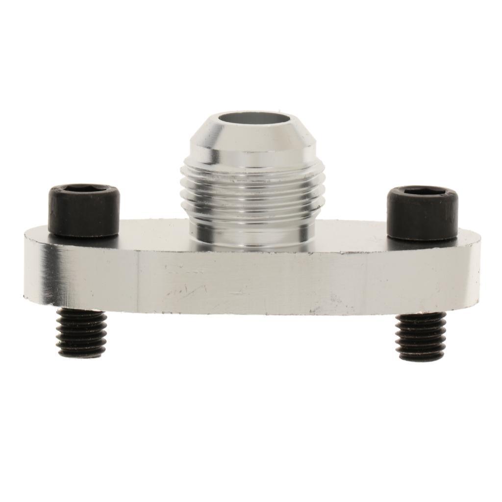 TF008 Turbo Oil Feed Inlet Flange + Gasket Adapter Kit 10AN Fitting T3 T4 Center Hole Threaded