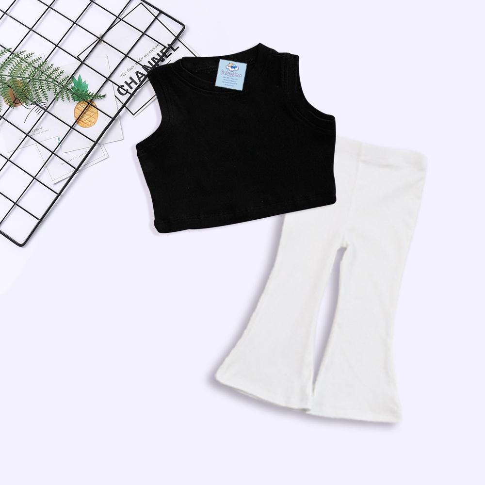 Quần Dài Bé Gái Ống Loe, Áo Croptop Phối Set Cực Xinh Cho Bé Gái, Set Bé Gái BabyBoo - PiBo