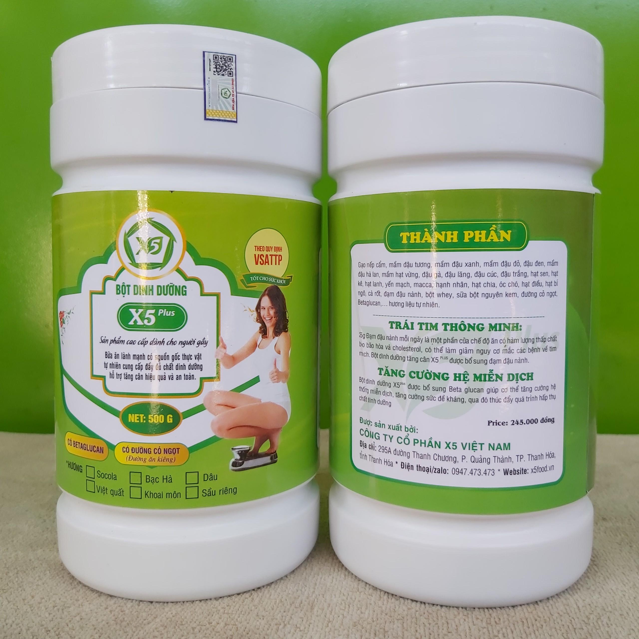 Combo 4 Hộp Bột Ngũ Cốc Nảy Mầm Tăng Cân X5 (500g/hộp): Giúp Tăng Cân An Toàn, Tăng Nội Lực (Ngũ cốc tăng cân)