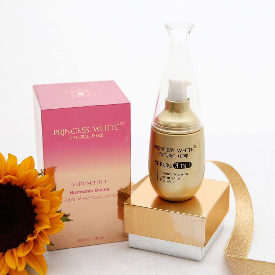 Serum 3 in 1 Princess White tái tạo da, dưỡng trắng