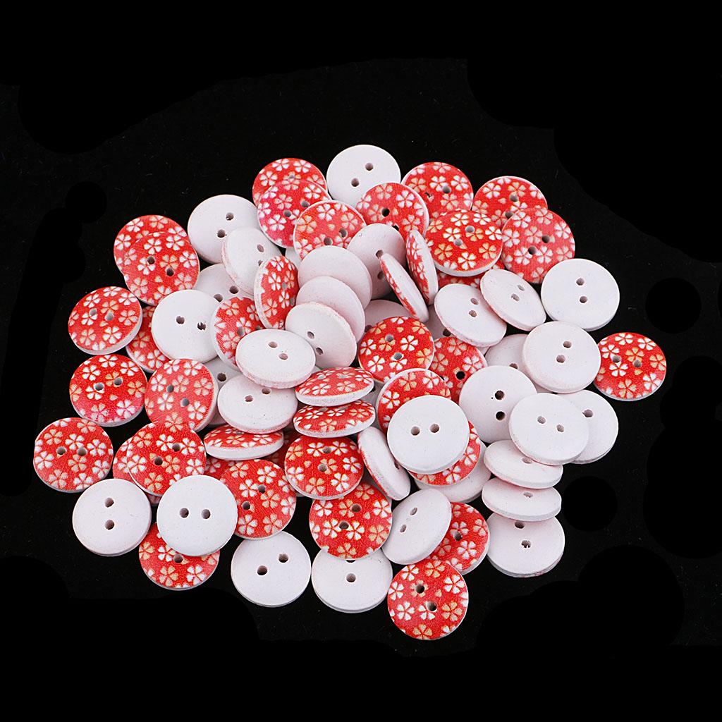100Pcs Snowflake Wooden Buttons Sewing Clothing Accessories 15mm Yellow