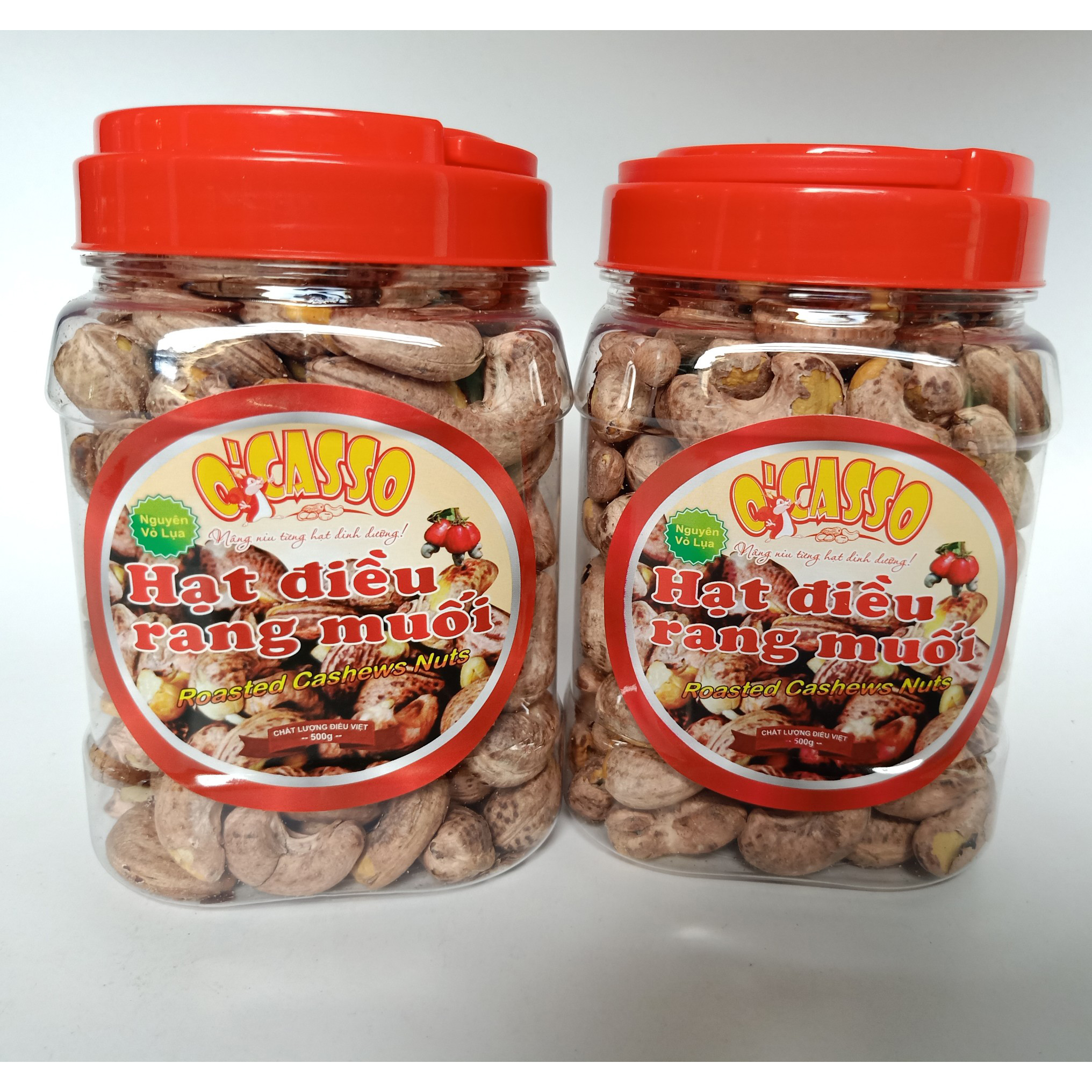 1Kg Hạt Điều Rang MuốiVỏ Lụa Loại Cồ O'Casso (2 hộp 500g