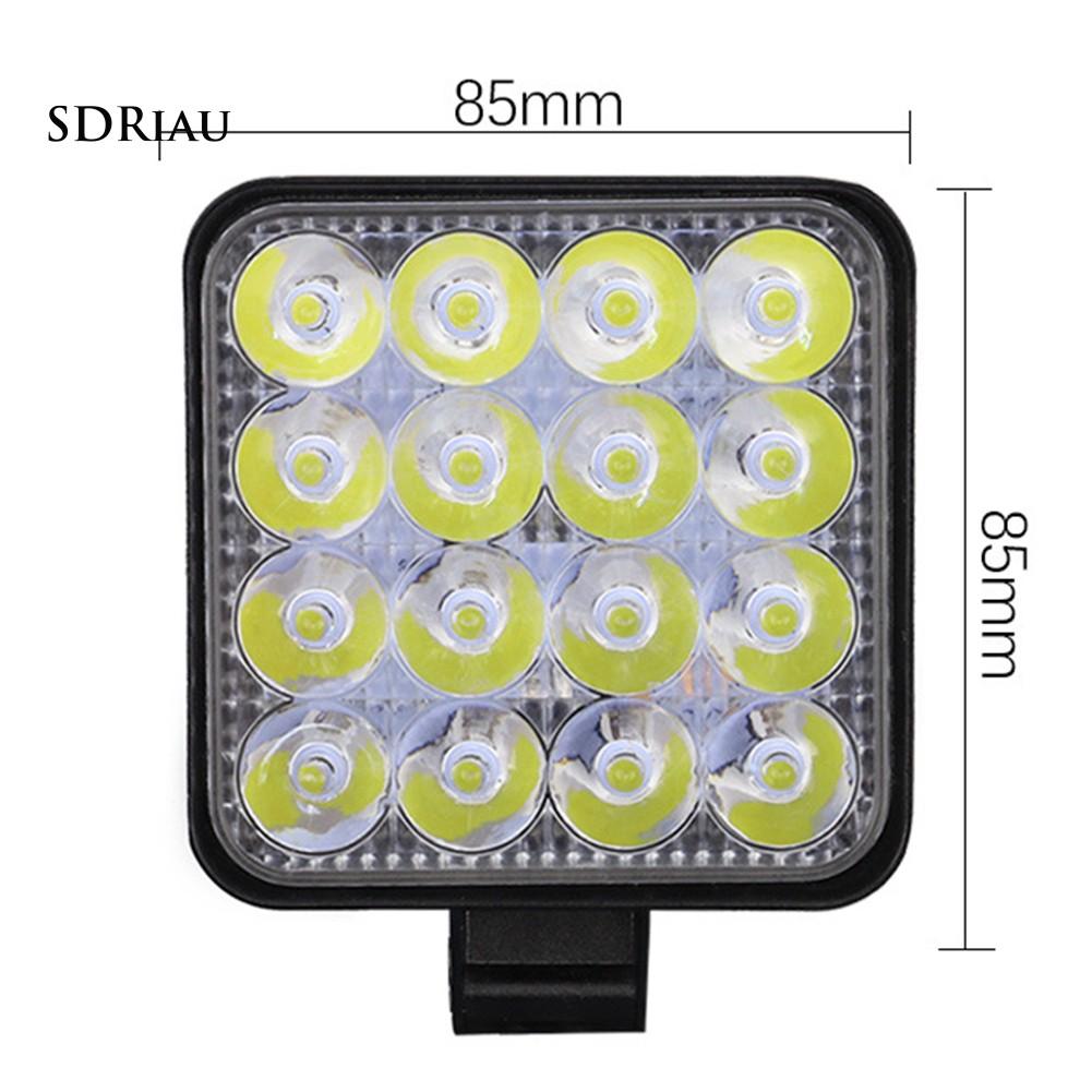 Bộ 2 đèn trợ sáng LED kiểu vuông 48W dành cho xe hơi/xe tải