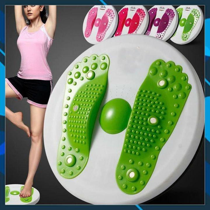 Đĩa xoay eo tập thể dục 360 độ Waist Twisting bàn xoay tập cơ bụng  tại nhà và phòng gym có hạt massage bàn chân