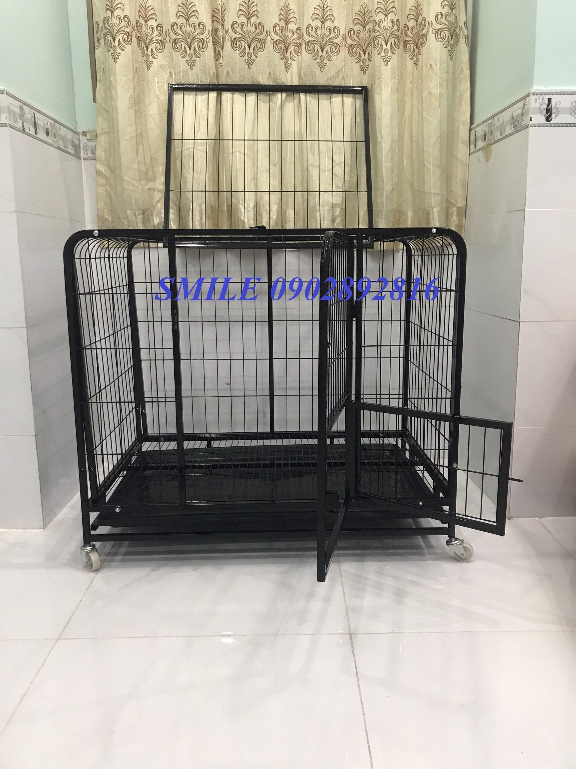 [CHUỒNG LỚN BIGSIZE] Chuồng Chó Nan Ống Cao Cấp Sơn Tĩnh Điện Size 80cm (80x54x76cm) Dành Cho Thú Cưng (TẶNG KÈM KHAY)