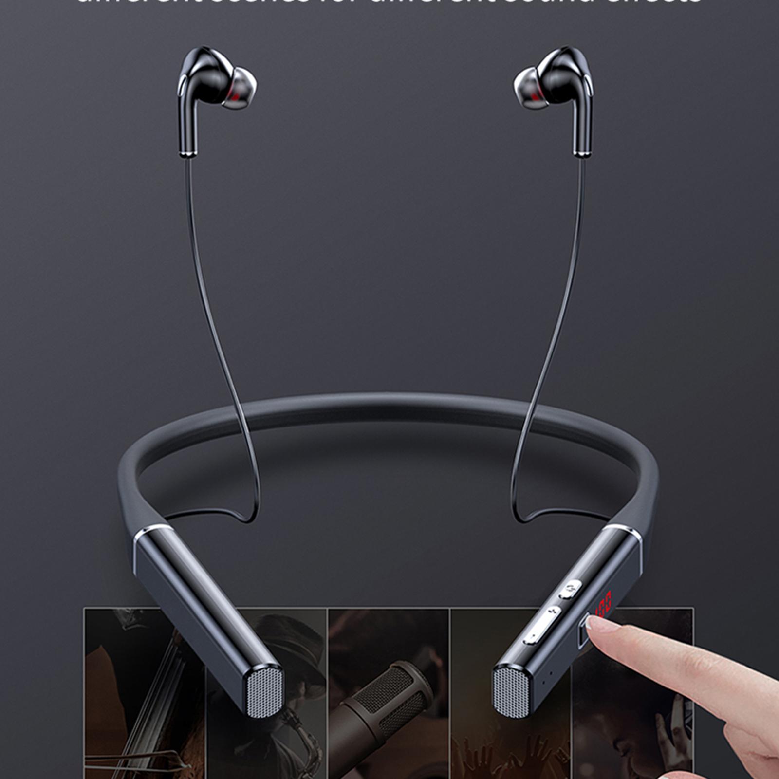 Bluetooth Neckband Headphones Earbuds, Flexible Wireless Bluetooth Headphones with Mic Sports Earbuds for Running