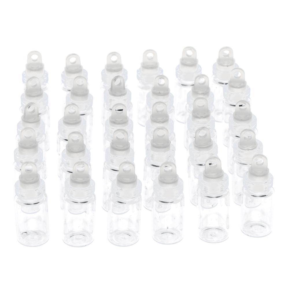 30 Miếng Mini Clear Glass Lọ Tinh Dầu Chai Trang Trí DIY