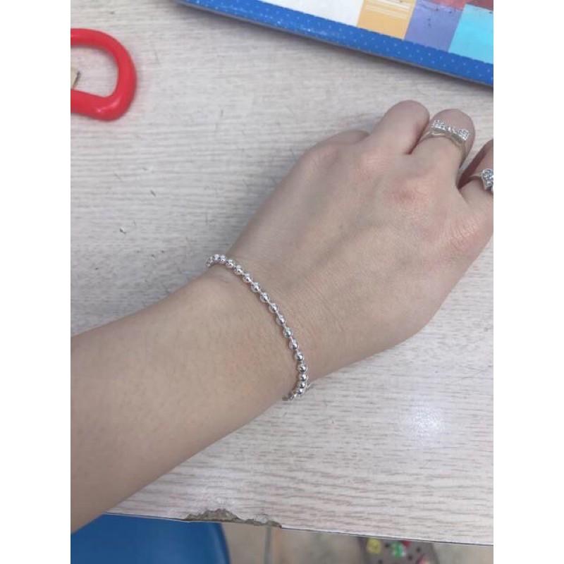 Lắc tay nữ bạc ta- lắc tay bi tròn 3 ly có bảo hành