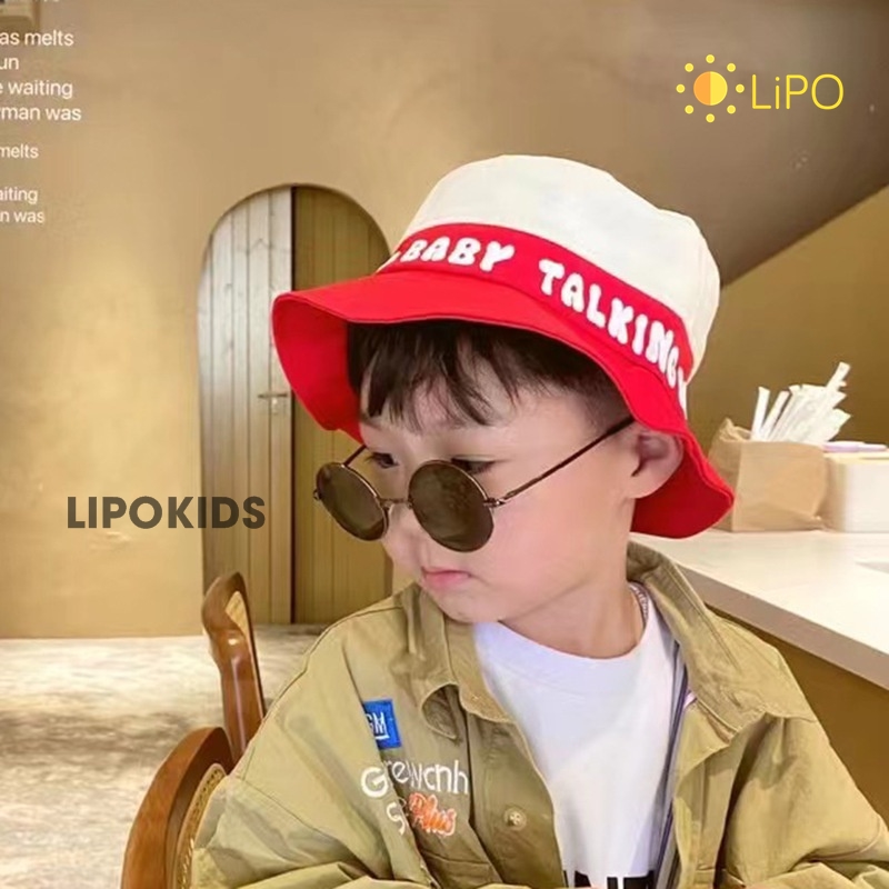 Mũ vành cho bé, Mũ tròn Talking phong cách Hàn Quốc dễ thương dành cho các bé 2-6 tuổi PK014taking Lipokids
