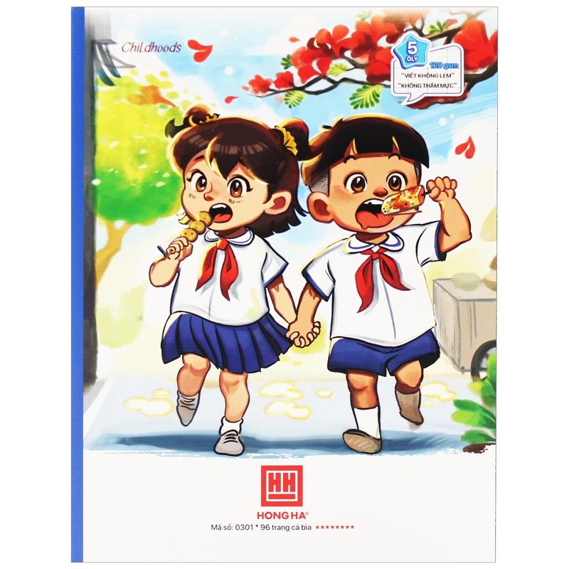 Vở 5 Ô Ly 96 Trang 120gsm Class Childhood - Hồng Hà 0301 (Mẫu Màu Giao Ngẫu Nhiên)