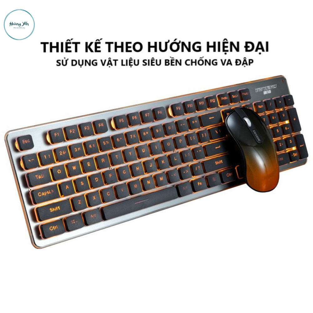 Bộ Bàn Phím Và Chuột Không Dây GLK350 PRO Có Đèn Led Siêu Đẹp, Sử Dụng Pin Sạc Siêu Trâu, Thiết Kế Mới