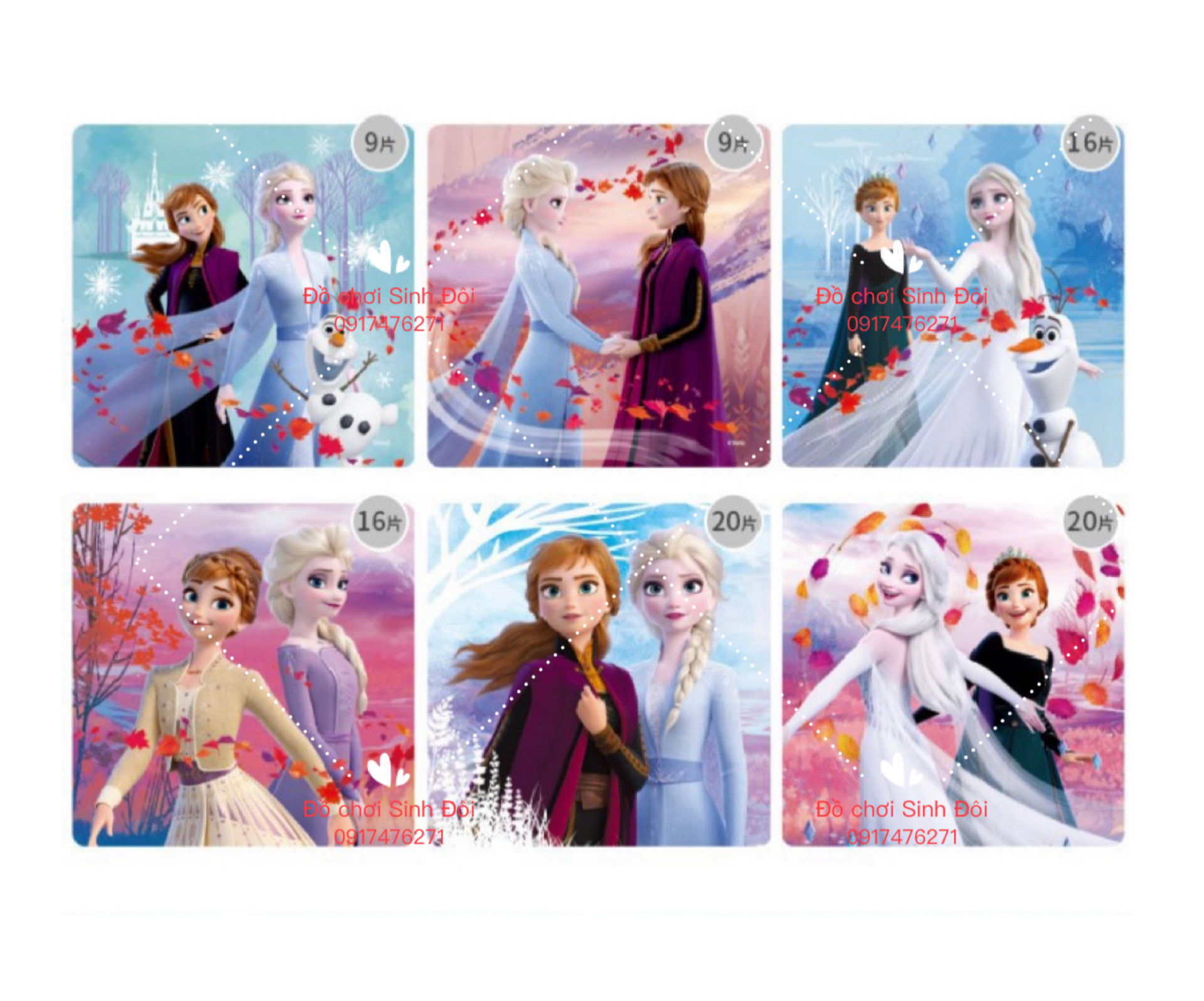 Bộ 6 tấm tranh ghép hình giấy mẫu bé gái ngẫu nhiên