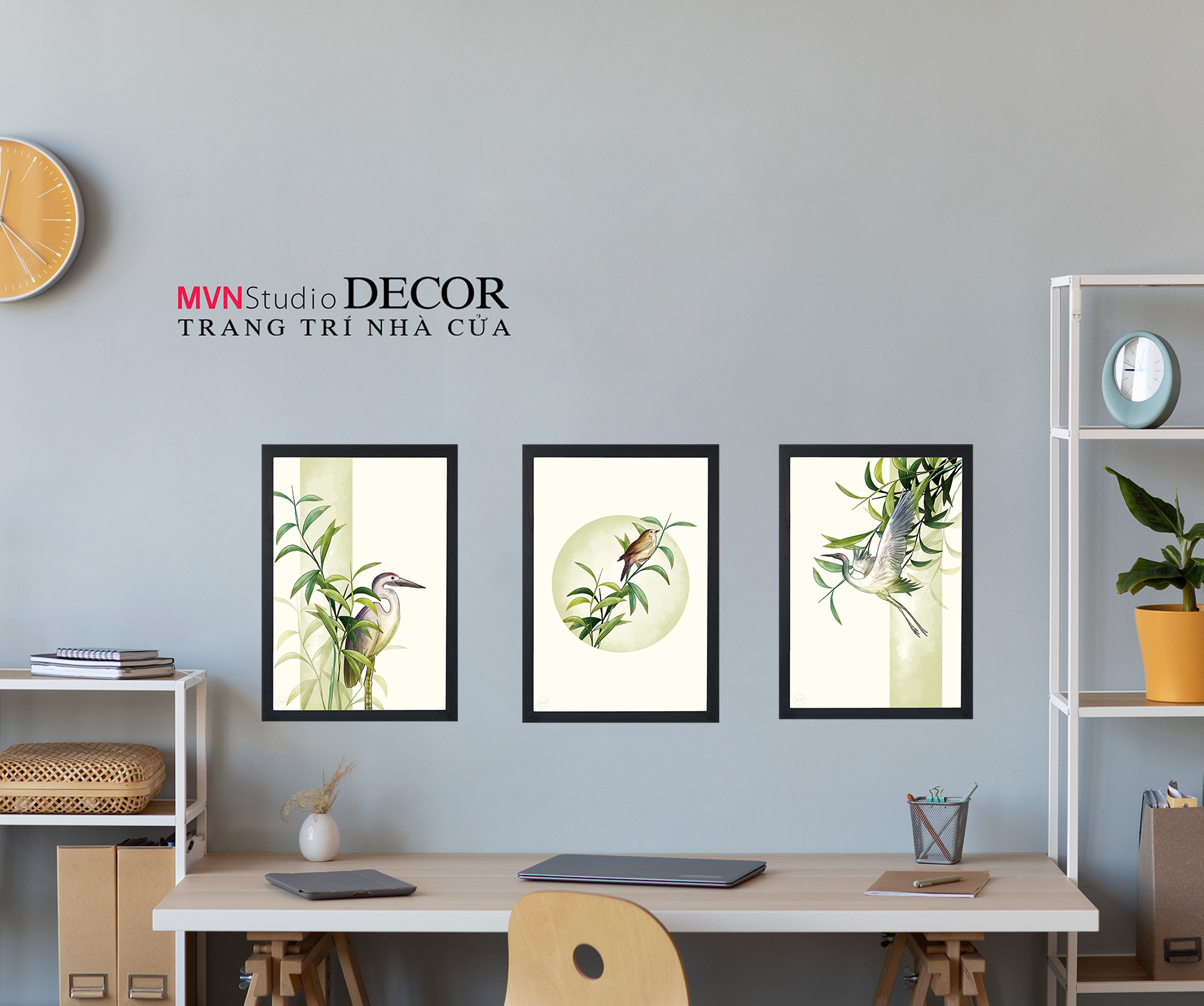 Tranh decal dán tường KHUNG ẢNH THIÊN NHIÊN CÒ BAY trang trí PHÒNG KHÁCH, BÀN LÀM VIỆC - MVN Studio Decor