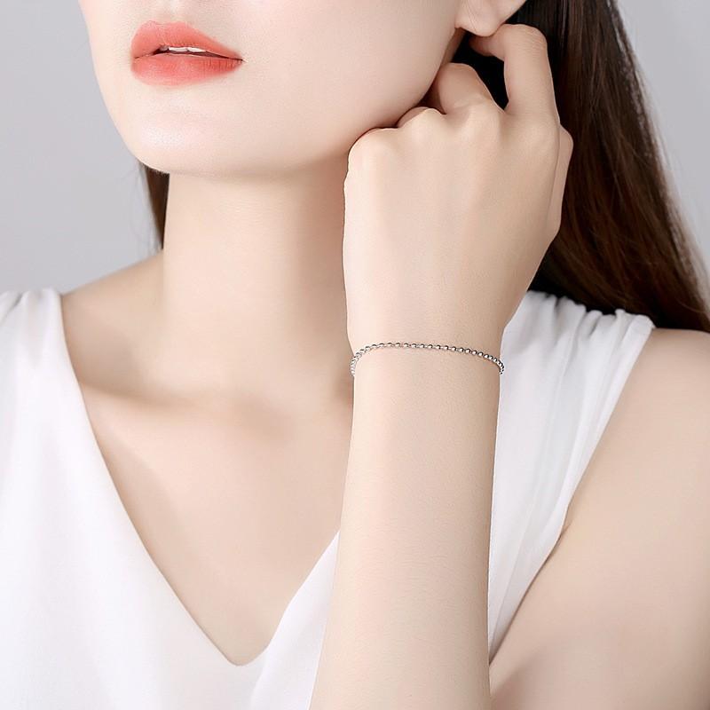 Vòng tay nữ bạc Ý s925 chuỗi hạt bi bóng S0049 - AROCH Jewelry