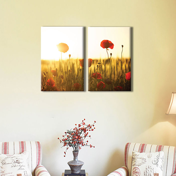 Bộ 2 Tranh Canvas "Cánh Đồng Hoa Mỹ Nhân" - W140