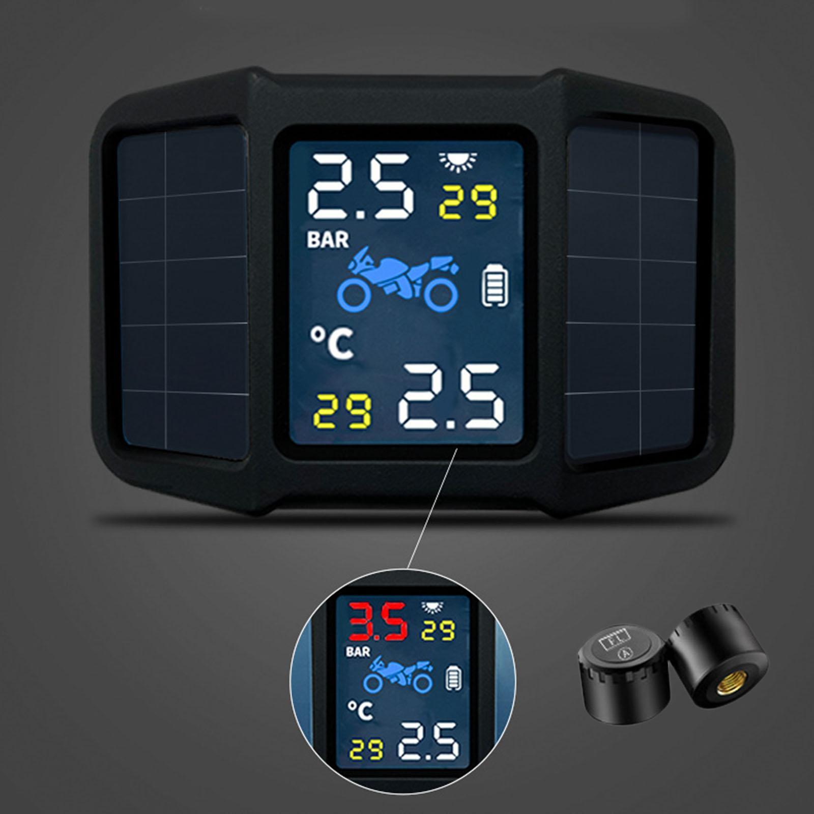 Tire Pressure Monitoring System Wireless USB Rechargeable TPMS Gauge Fits for Motorcycle
