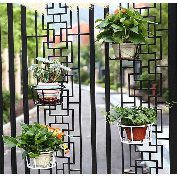 Giỏ Móc Treo Chậu Cây Hoa Ban Công Cửa Sổ Làm Bằng Sắt Loại Dày Sơn Tĩnh Điện Chống Han Rỉ Kích Thước Lớn 22x12x18 cm