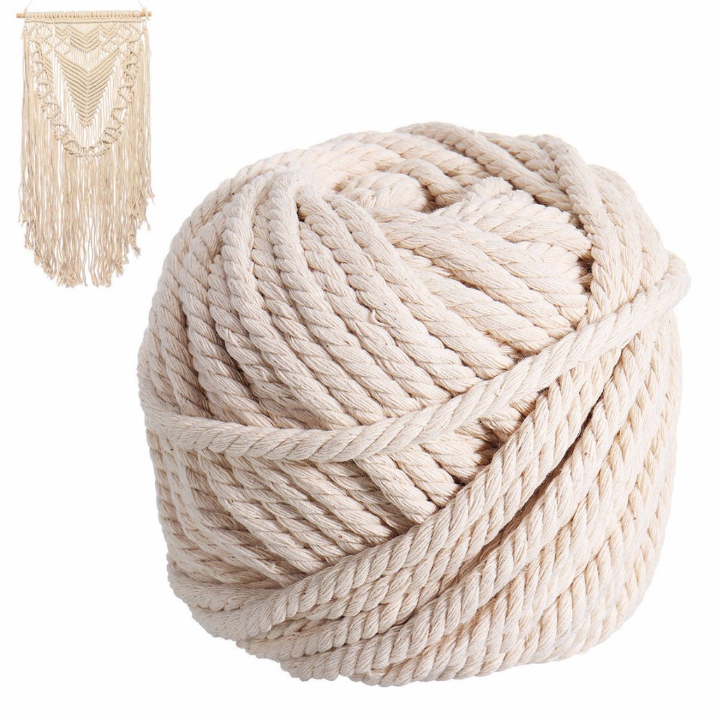 Combo 2 Dây thừng macrame se cotton, dây thừng trang trí 5mm dài 1m