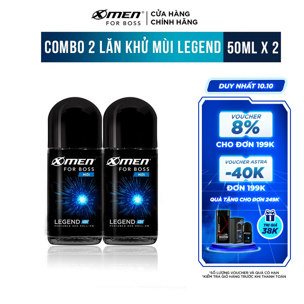 Combo 2 Lăn khử mùi X-men For Boss Legend 50ml/chai