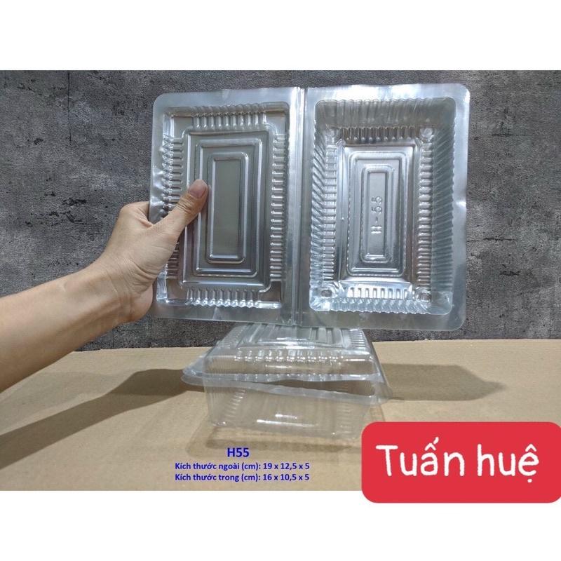 50 hộp nhựa nắp gập : đựng Bánh, Sushi, Cơm cuộn, Nem, Xúc xích, Xiên que, Phô mai,Trái cây ...