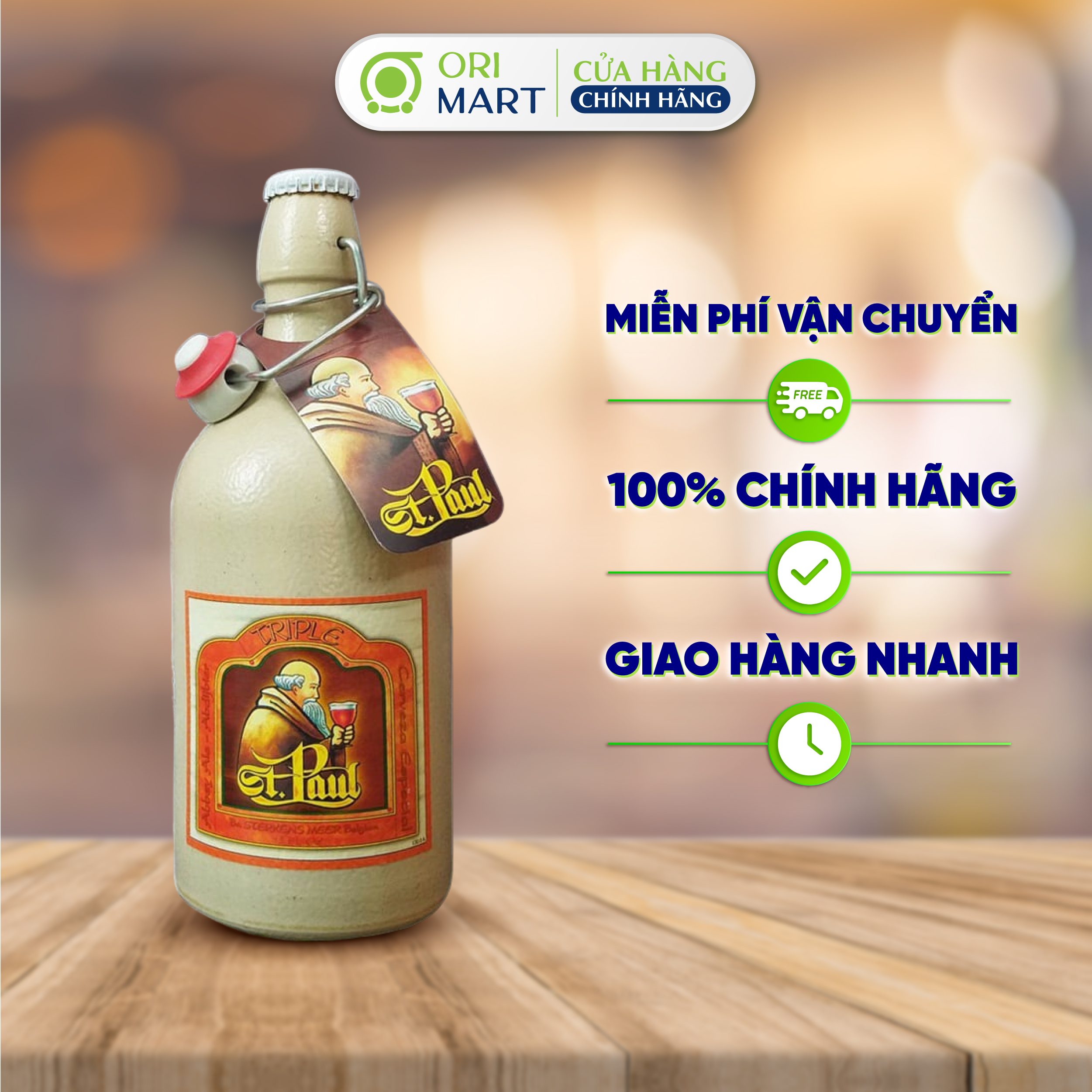 Combo 2 Bia Sứ Thầy Tu ST. PAUL TRIPLE Lên Men Nổi 500ml Nhập Khẩu Từ Bỉ ORIMART