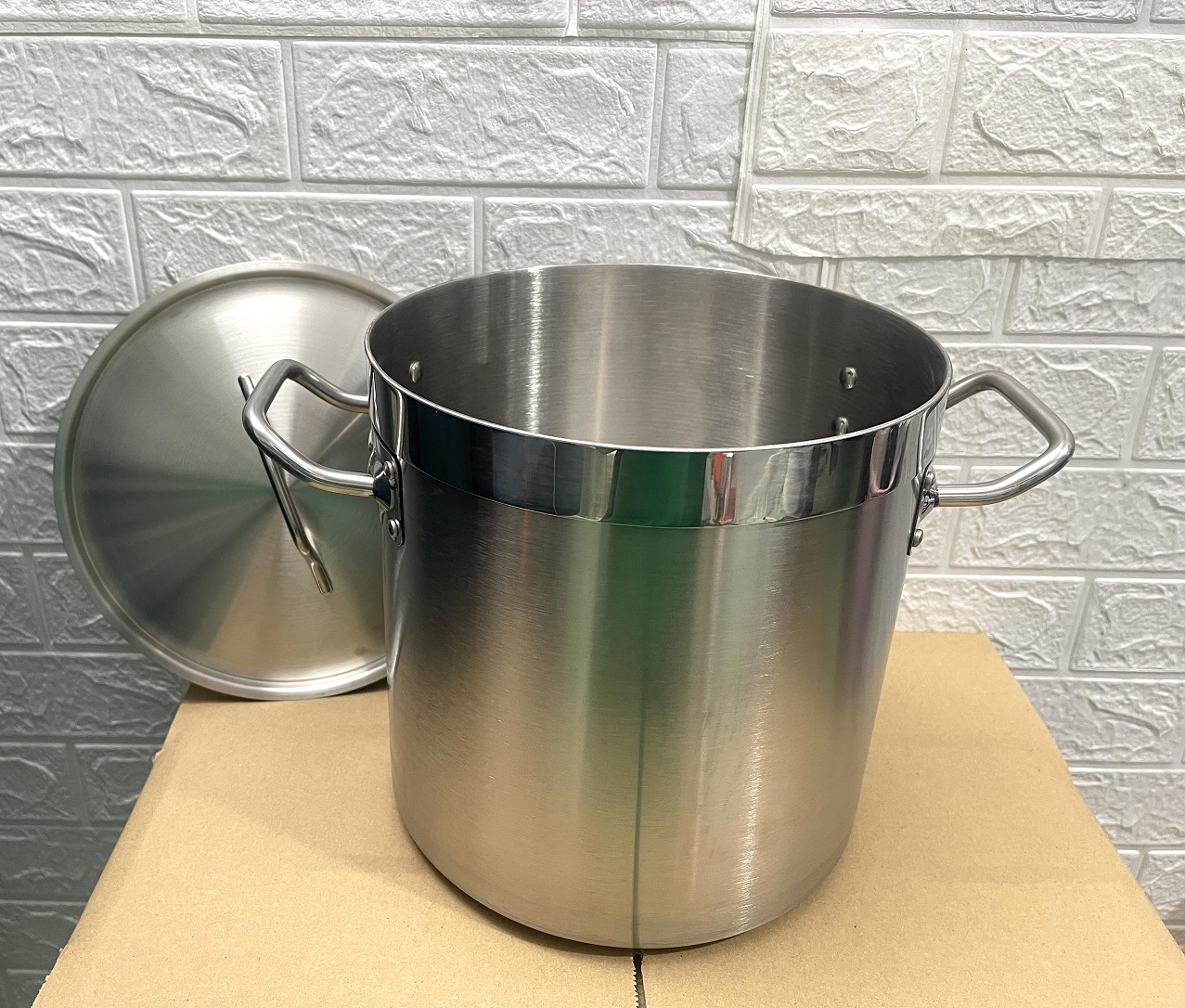 Nồi Inox 2 Quai Cao Cấp 3 Đáy _ Dung Tích: 12 Lít _