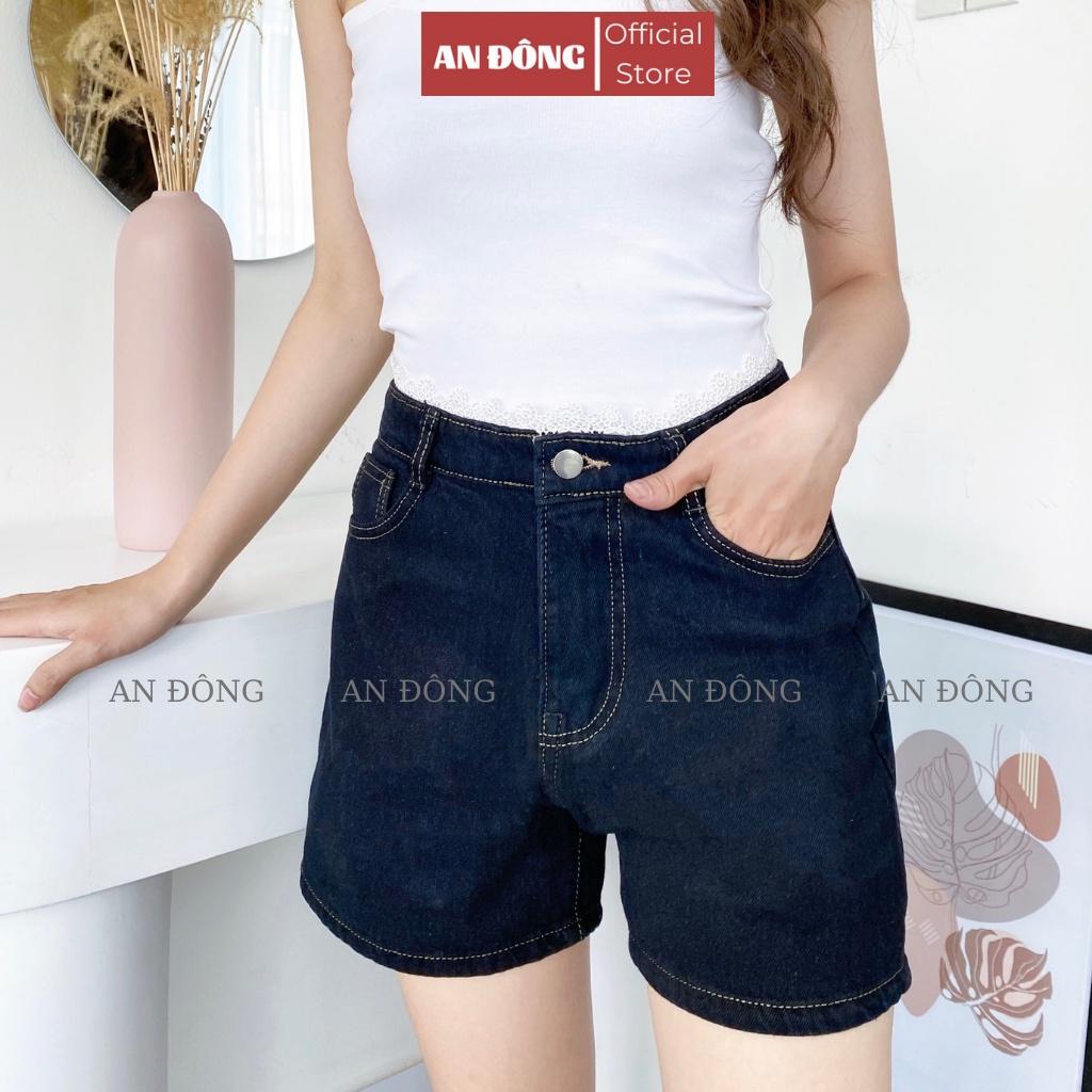 Quần Đùi Jean, Short Ngố Jean Ống Rộng Lưng Cao Phối Ren