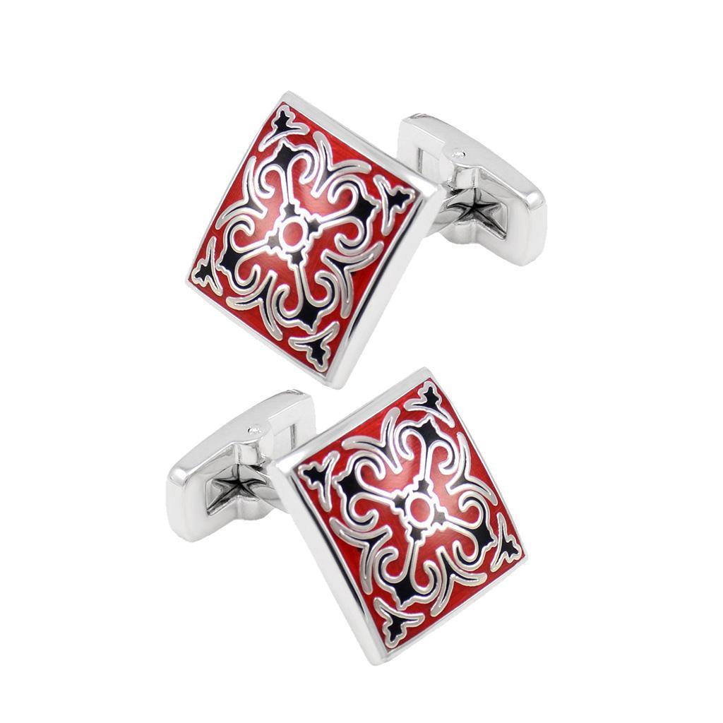 2-3pack French Cufflinks Square Pattern Cuff Links Men's Business Enamel Jewelry