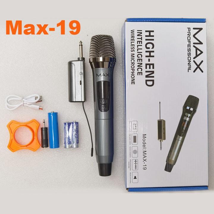 Micro Không Dây Karaoke Max 19 &amp; Max 39, Mẫu Mới 2021, Màn Hình LED, Chống Hú Tốt, Hát Nhẹ, Sóng Mạnh, Âm Thanh Cực Hay