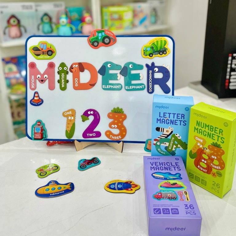 Bảng chữ cái tiếng anh và bảng số nam châm cho bé Mideer Letter Magnets - Number Magnets, Đồ chơi giáo dục cho bé 1 2 3