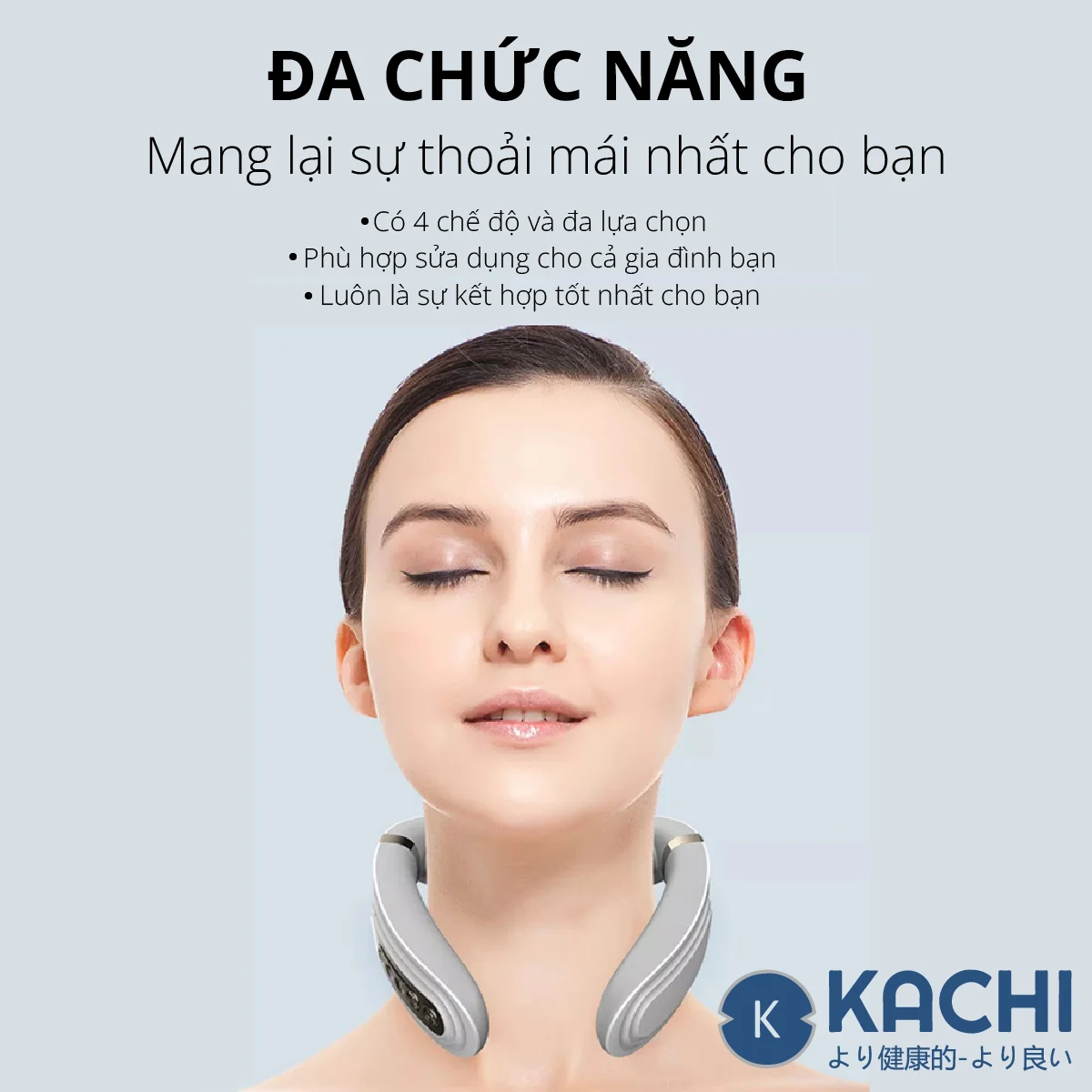 Máy massage cổ không dây 10 đầu rung nhiệt cao cấp Kachi MK350