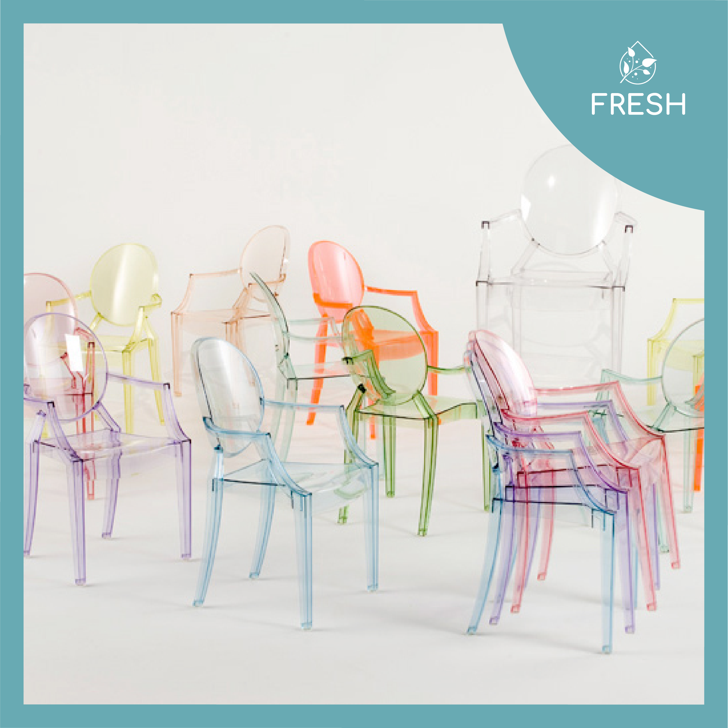 Ghế Decor Phòng Khách Ghost Chair Nhựa Acrylic Trong Suốt Nội Thất Hàn Quốc - FRESH