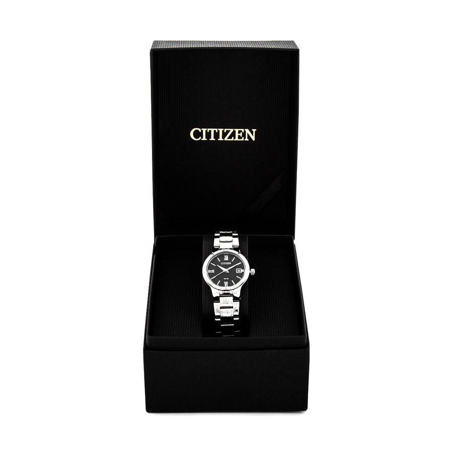 Đồng Hồ Nữ Citizen Dây Thép Không Gỉ EU6020-50E - Mặt Đen