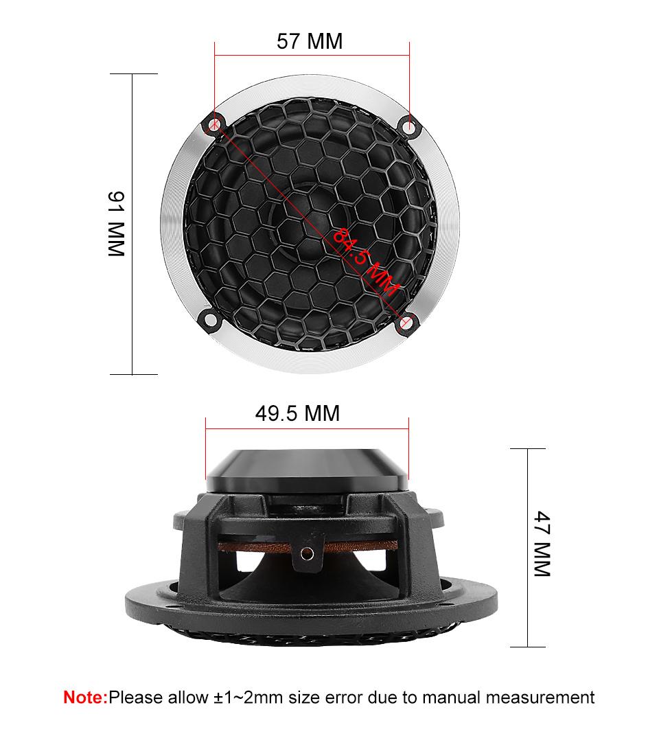 Aiyima 2pc 3 inch 4 8 ohm 15W loa midrange loa len nhôm khung xe loa nhà Color: 8 Ohm Speaker