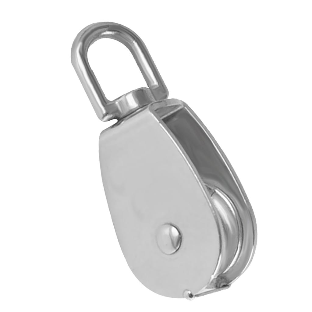 2 Pieces 304 Stainless Steel Swivel Sheave Rigging Pulley Block Heavy Duty