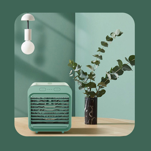 Quạt đá điều hòa phun sương Jatek SL-08 Quạt hơi nước mini để bàn làm mát 8-10 độ dùng pin sạc 8-10 tiếng