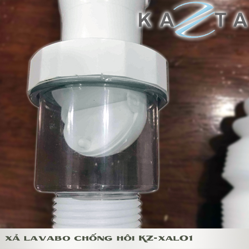 Bộ xả lavabo chống hôi KAZTA KZ-XAL03 nút nhấn inox dây nhựa cao cấp