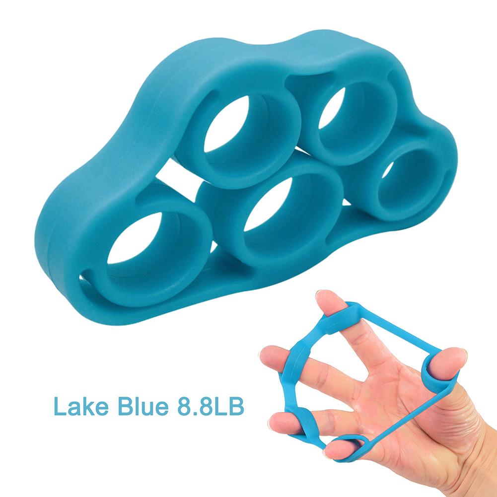 5 ngón tay cường độ mạnh nắm tay dải đàn hồi silicon đeo tay đeo tay mini cơ bắp di động để đào tạo phục hồi chức năng Color: Black 8.8LB