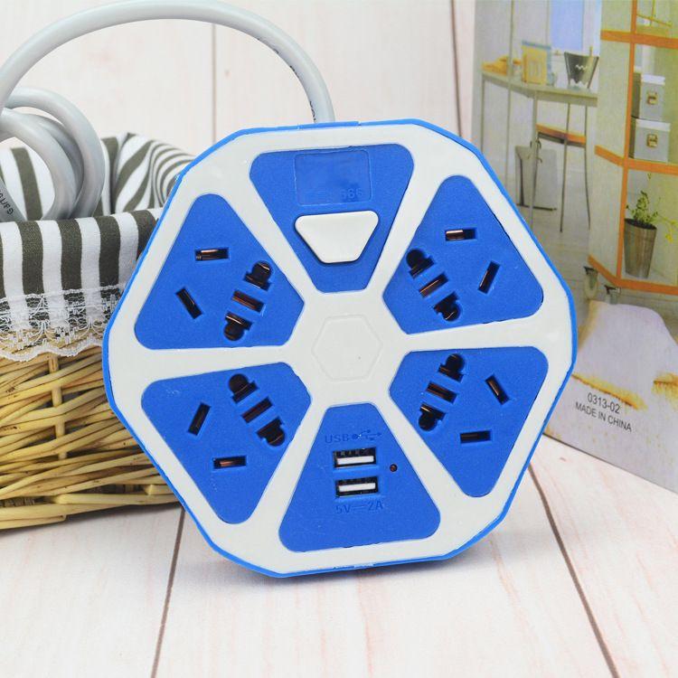 Ổ cắm điện tròn hình cam- có cổng usb