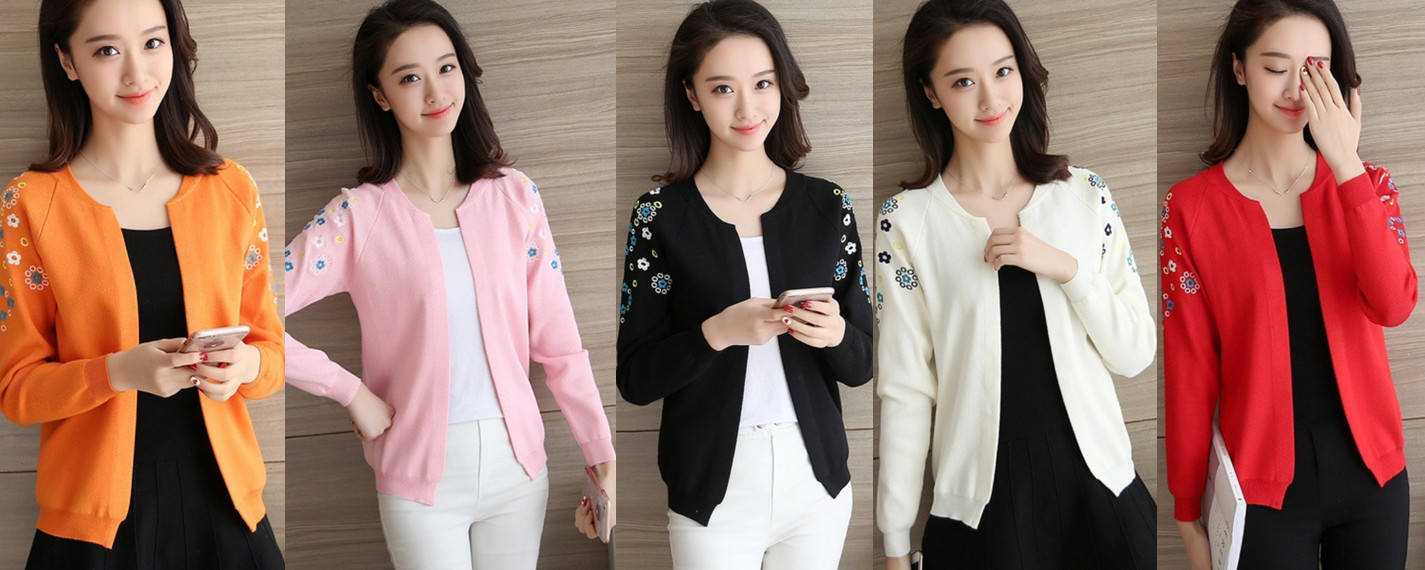 Áo Cardigan Nữ Họa Tiết Hoa Dịu Dàng ALNO20 MayBlue