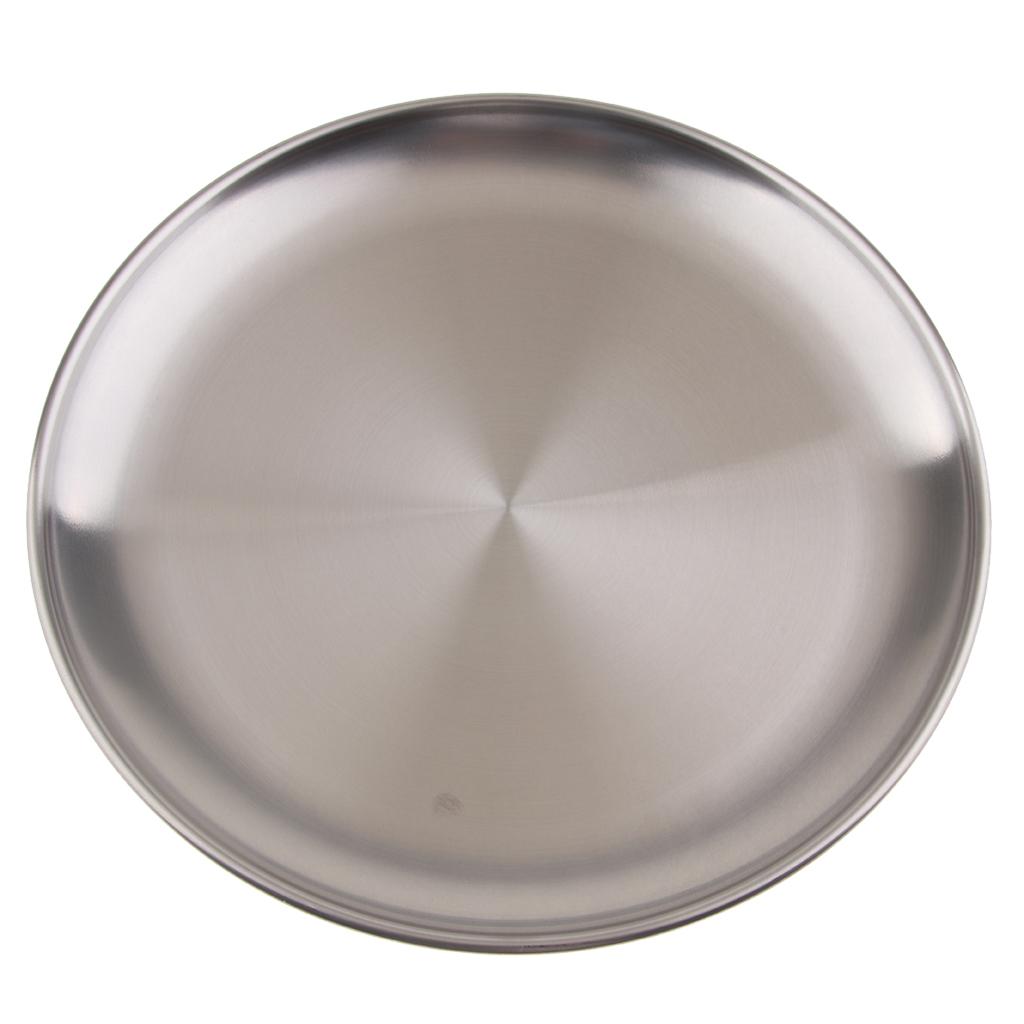 Stainless steel shallow dish barbecue plate fruit plate dinner plate