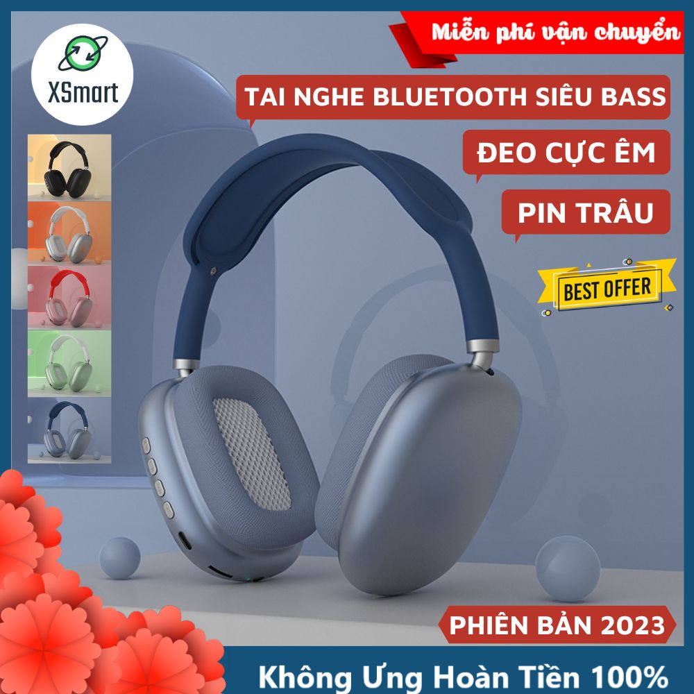 Tai Nghe Bluetooth Chụp Tai Không Dây P9BT AirMax Âm Thanh Super Bass Chống Ồn - Hàng Chính Hãng