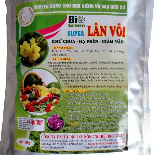 Vôi Bột, Lân Vôi, Tinh Vôi 2Kg Khử Trùng Đất, Trộn Đất Sạch Trồng Hạt Giống Rau Củ quả, Cây Cảnh, Hoa Hồng