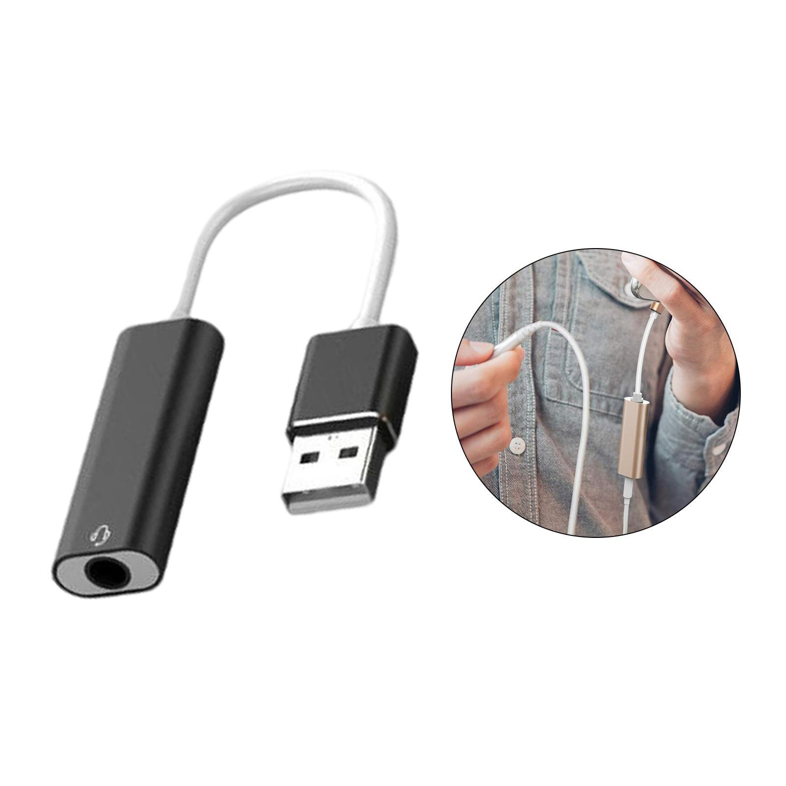 USB Sound Card 3.5mm Interface for Microphone Headphone Computer