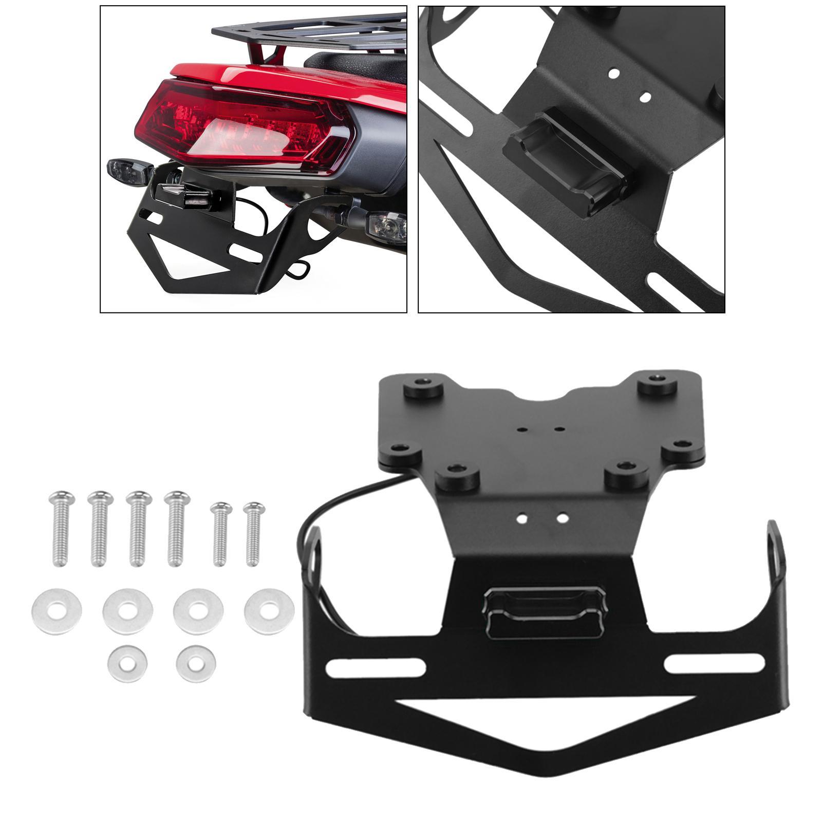 Motorcycle Rear License Plate Holder Bracket for Yamaha Tenere 700 Black