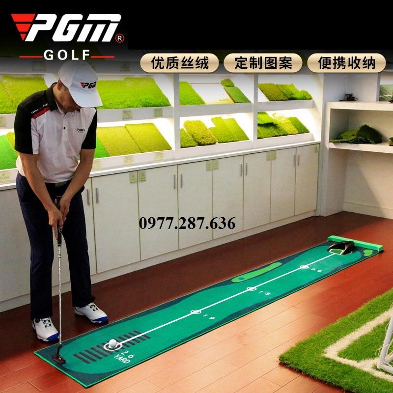 Thảm tập đánh golf Putting Mat PGM trong nhà di động chất liệu thảm nhung mềm mịn bền đẹp cao cấp TT007 - Hàng Chính Hãng