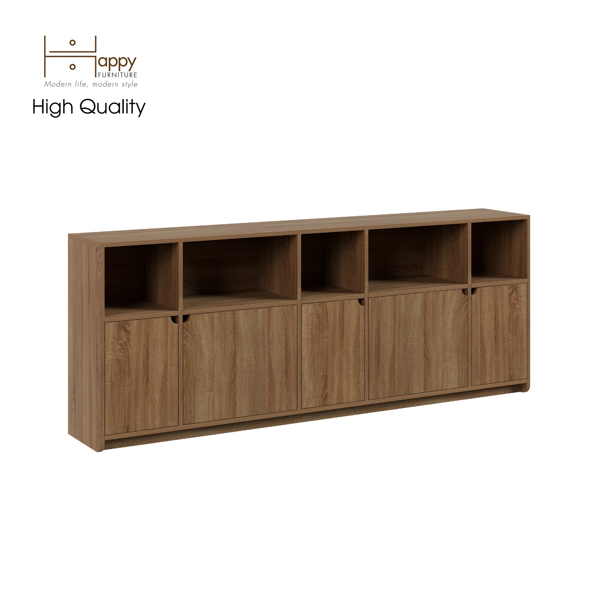 [Happy Home Furniture] CIRCLE, Tủ lưu trữ 5 cửa mở, 200cm x 34cm x 78cm ( DxRxC), TCM_071