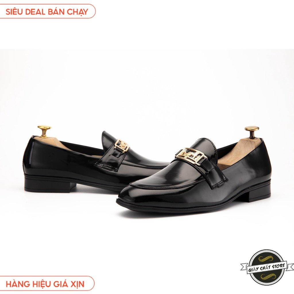 Giày Lười Nam Công Sở XOĂN SHOP Da Pu Pu Size 38 Đến 42 Màu Đen - V2